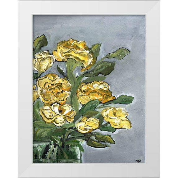 Chapman, Marcy 25x32 White Modern Wood Framed Museum Art Print Titled - Yellow Farmhouse Bouquet portrait II