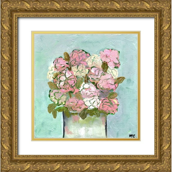 Chapman, Marcy 26x26 Gold Ornate Wood Framed with Double Matting Museum Art Print Titled - Pinks for You