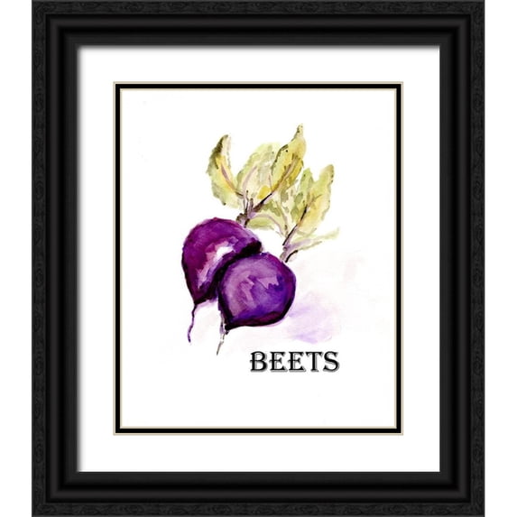 Chapman, Marcy 26x31 Black Ornate Wood Framed with Double Matting Museum Art Print Titled - Veggie Sketch III-Beets