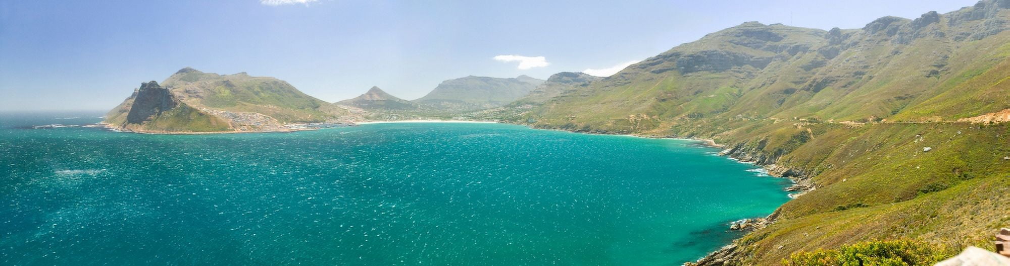 Chapman's Peak Drive to panoramic view of Atlantic Ocean and Hout Bay Southern Cape Peninsula outside of Cape Town South Africa Canvas Art - Panoramic Images (36 x 12)