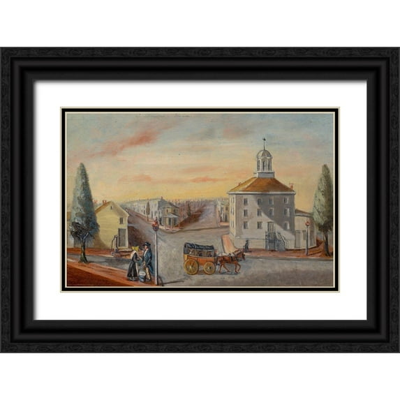 Chappel, William P. 18x13 Black Ornate Wood Framed with Double Matting Museum Art Print Titled - Hot Corn Seller