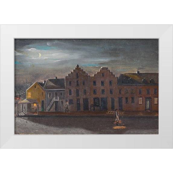 Chappel, William P. 18x13 White Modern Wood Framed Museum Art Print Titled - The Lamp Lighter
