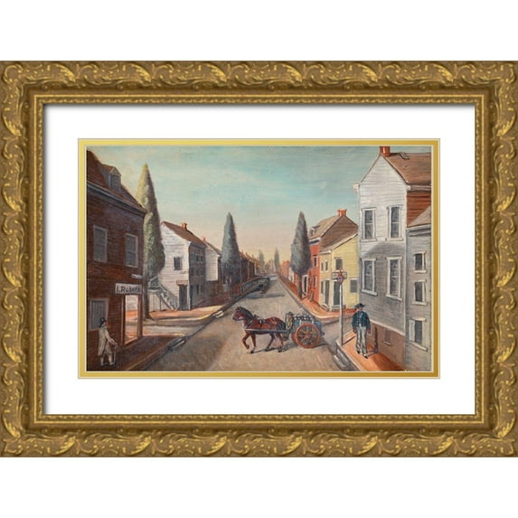 Chappel, William P. 24x17 Gold Ornate Wood Framed with Double Matting Museum Art Print Titled - The Sewer