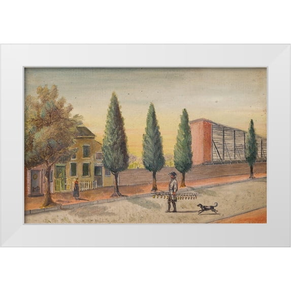 Chappel, William P. 24x17 White Modern Wood Framed Museum Art Print Titled - Strawberry Pedlar