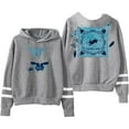 thumbnail image 1 of Chappell Roan Merch 2025 World Tour Butterfly Print Hoodie Unisex Pocketless Double-bar Sleeve Sweatshirt,S,Gray, 1 of 2