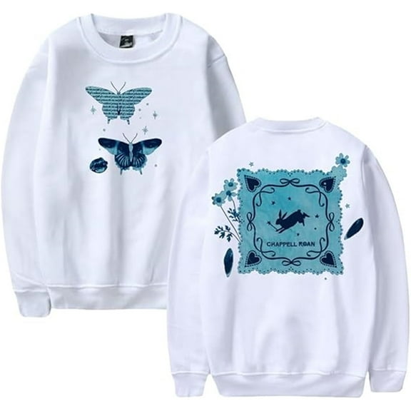 Chappell Roan Merch 2025 World Tour Butterfly Print Sweatshirt Unisex Round Neck Long Sleeve Pullover