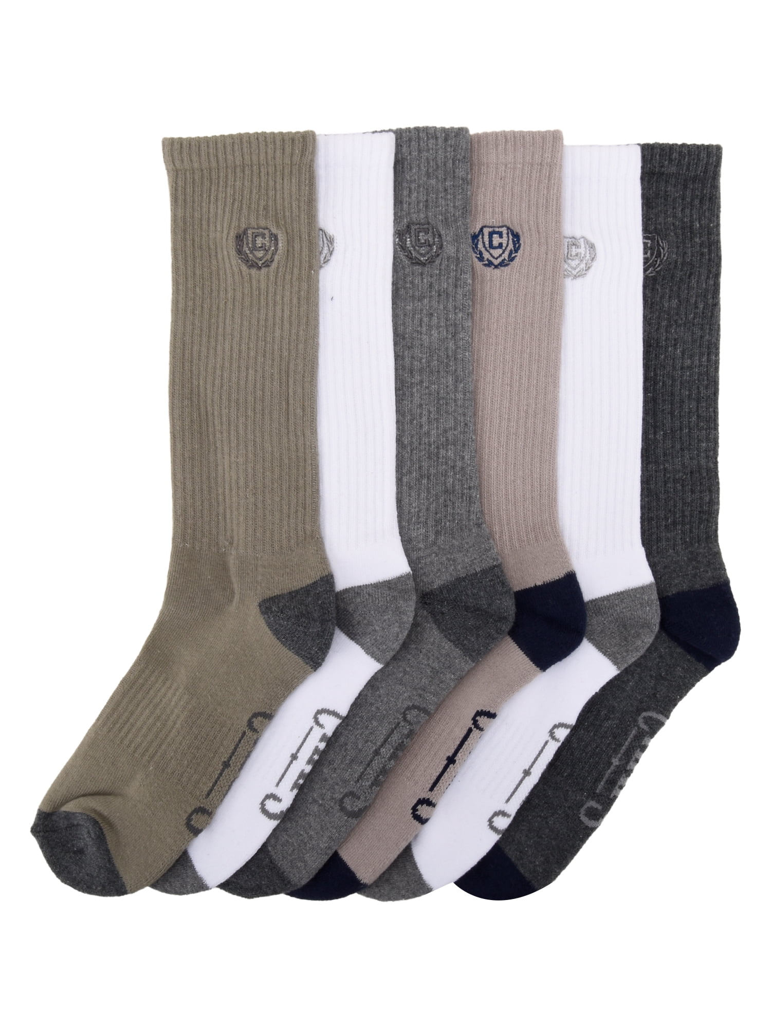 Chaps Athletic Half Cushion Crew 6-Pack Men's, Sock Size 10-13