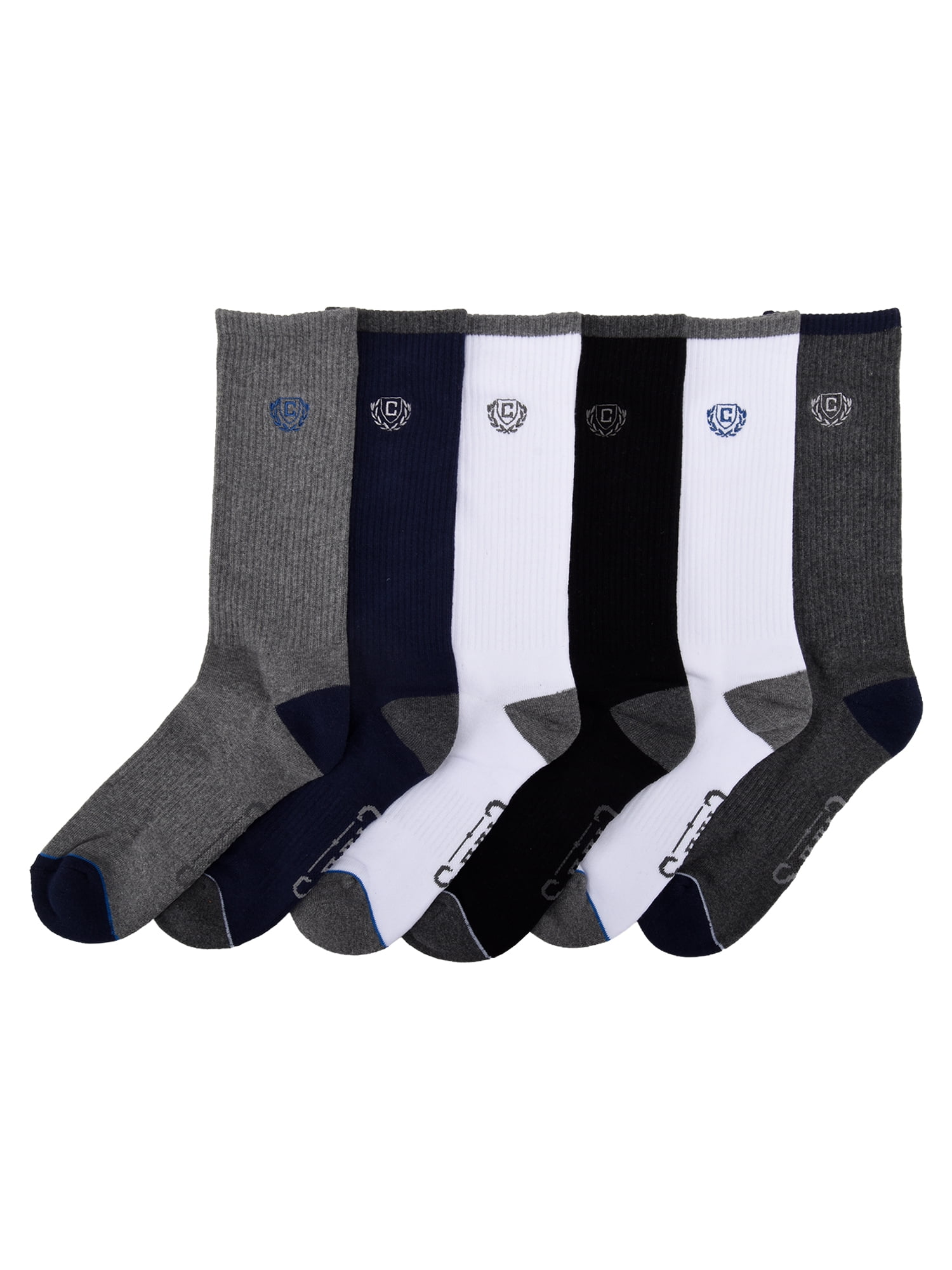 Chaps Athletic Half Cushion Crew 6-Pack Men's, Sock Size 10-13