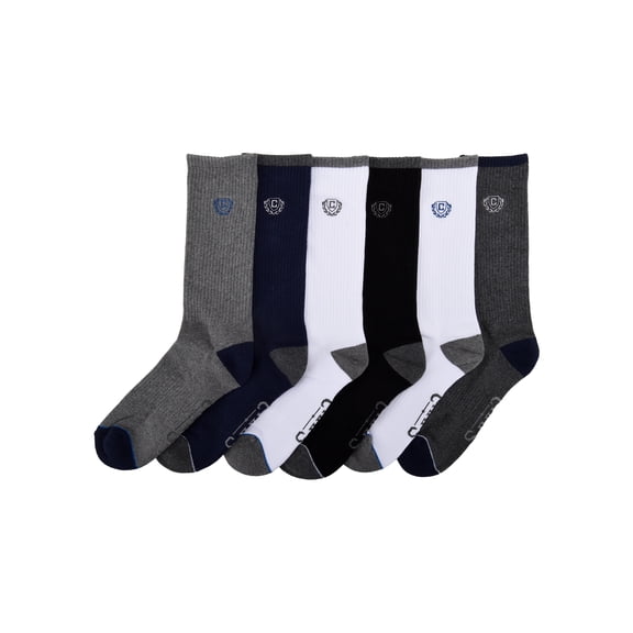 Chaps Athletic Half Cushion Crew 6-Pack Men's, Sock Size 10-13