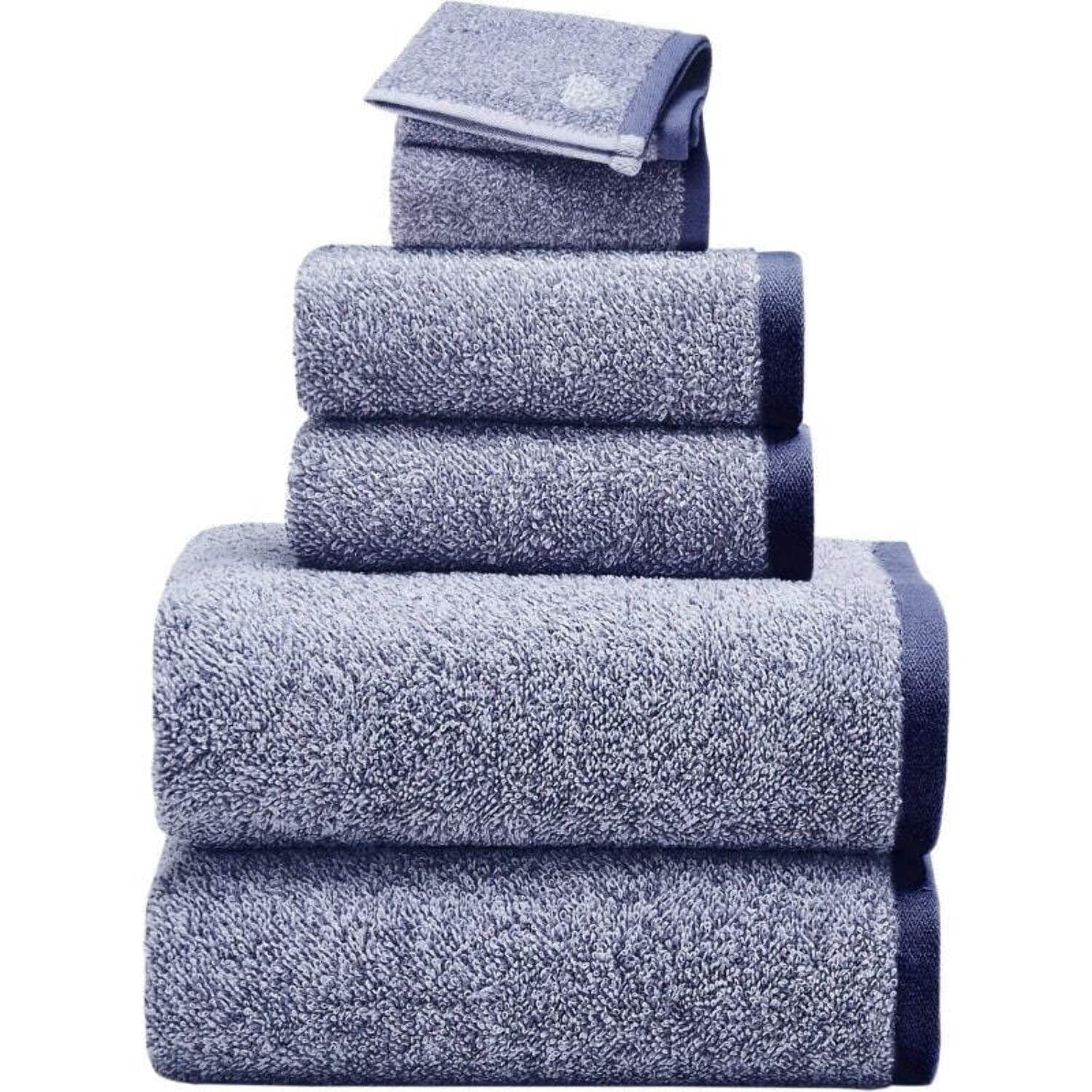 Everplush 6-Piece Charcoal Cotton Quick Dry Bath Towel Set (Diamond  Jacquard Towels) in the Bathroom Towels department at