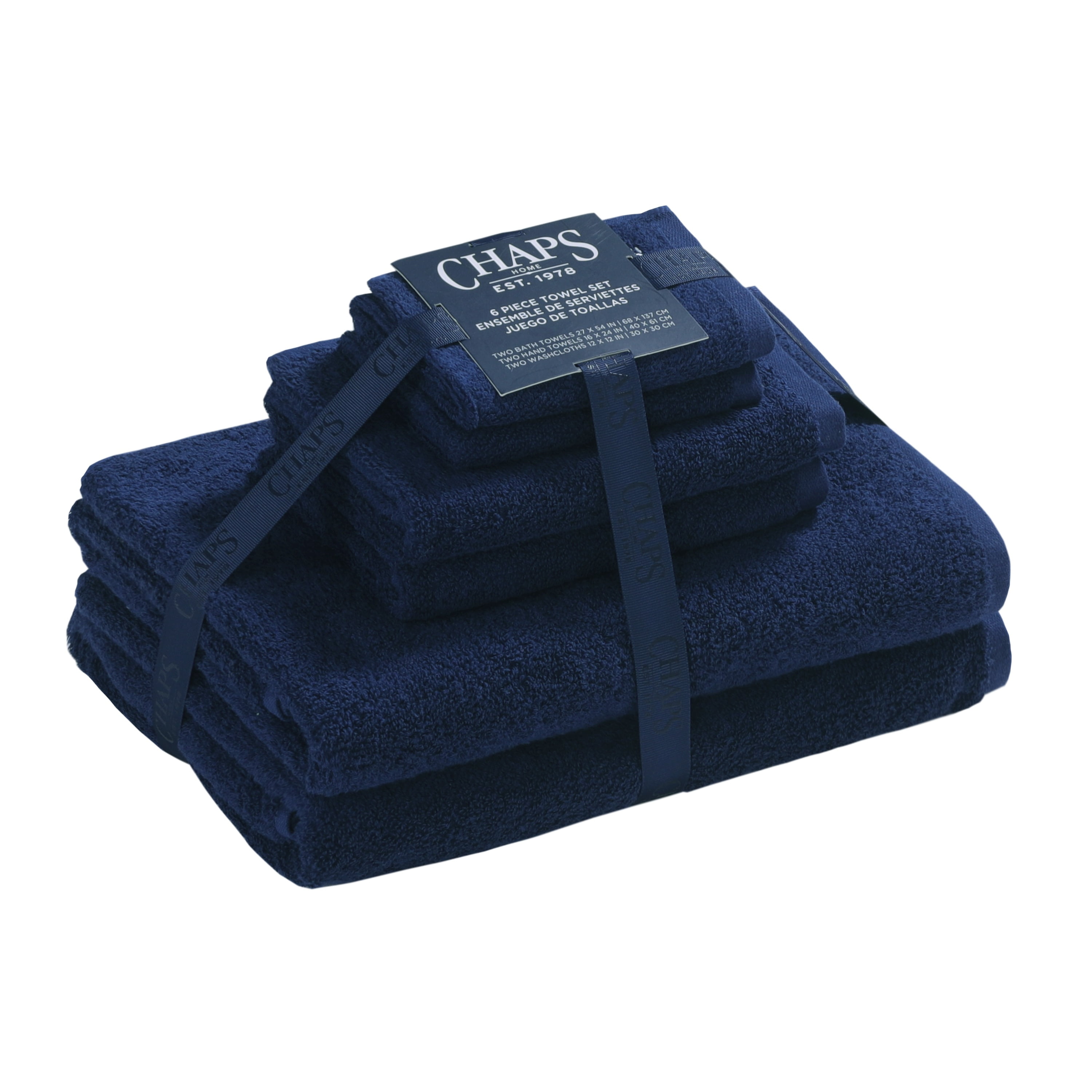 Chaps Bath Towels 6-Piece Sets for Bathroom - Ring Spun Cotton