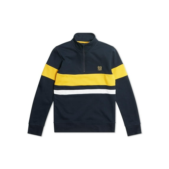 Chaps Boys Long Sleeve Colorblock Quarter-Zip Fleece Pullover, Sizes 4-18