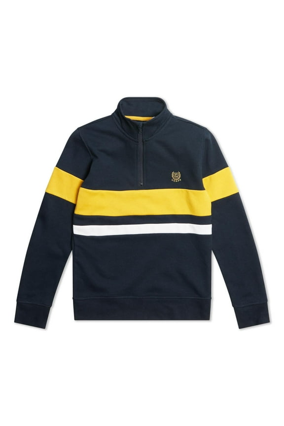 Boys Long Sleeve Colorblock Quarter-Zip Fleece Pullover, Sizes 4-18