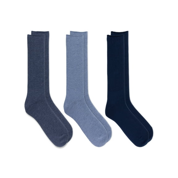 Chaps Classic Dress Ribbed Crew Socks 3-Pair Pack
