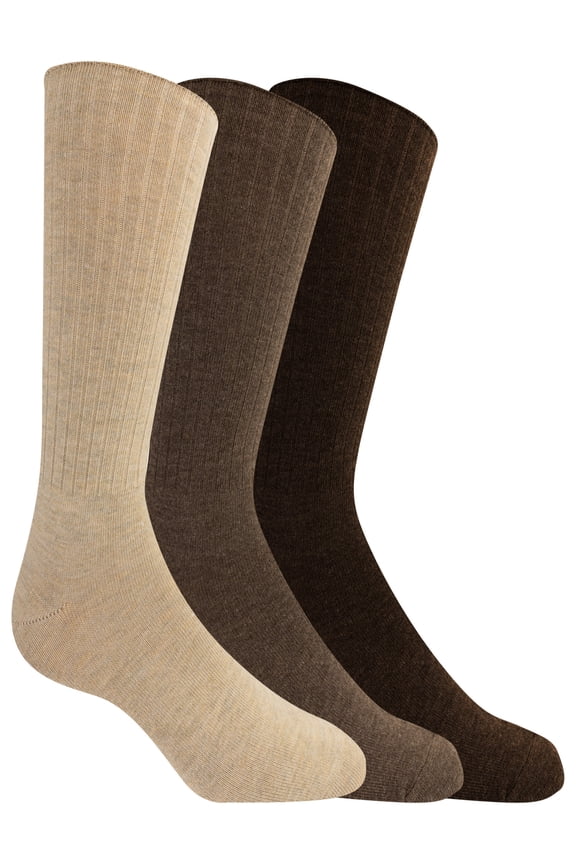 Classic Dress Ribbed Crew Socks 3-Pair Pack
