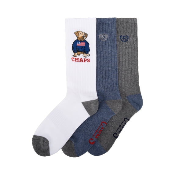Chaps Embroidery Athletic Crews 3-Pack Men's Sock Size 10-13
