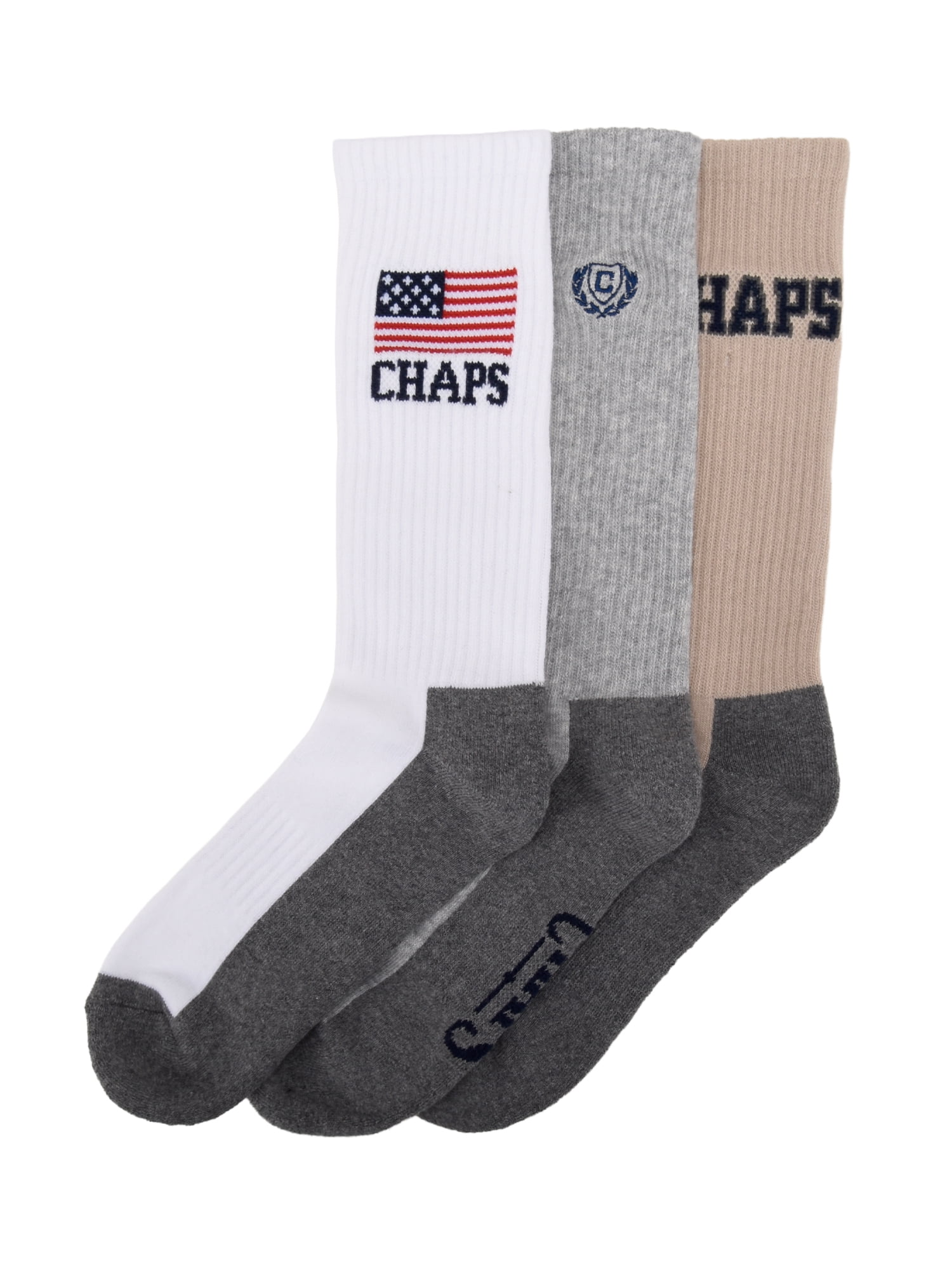 Chaps Embroidery Athletic Crews 3-Pack Men's Sock Size 10-13