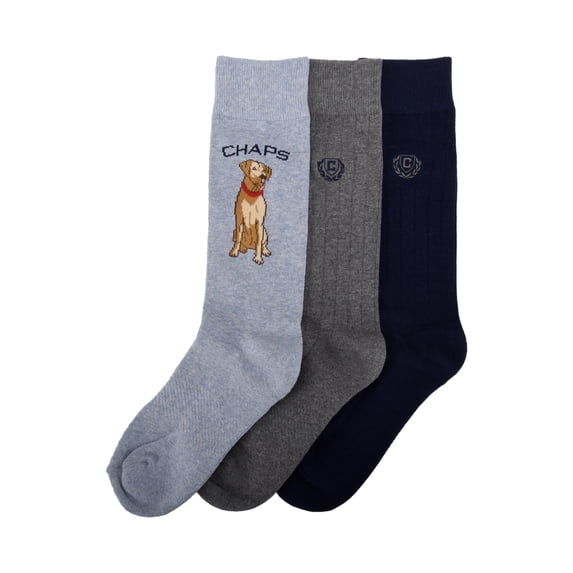 Chaps Embroidery Crews 3-Pack Men's Sock Size 10-13