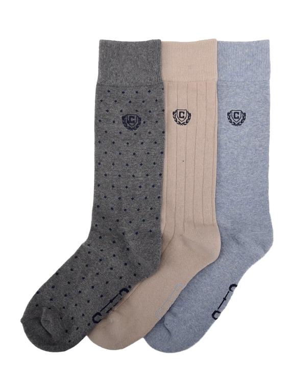 Embroidery Crews 3-Pack Men's Sock Size 10-13