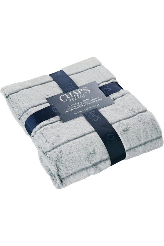 Faux Fur Plush Soft Ribbed Throw - 50" X 70", Navy