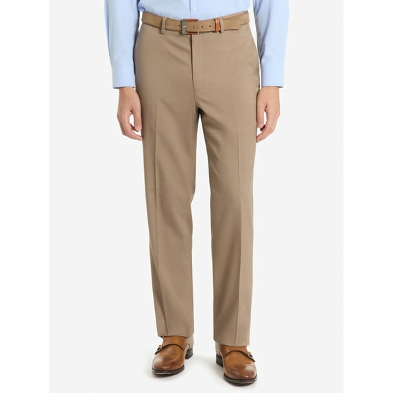 Chaps Flat Front Men's Sand Solid Classic Fit Tailored Suit Separate Pant, Sizes 3030-3832