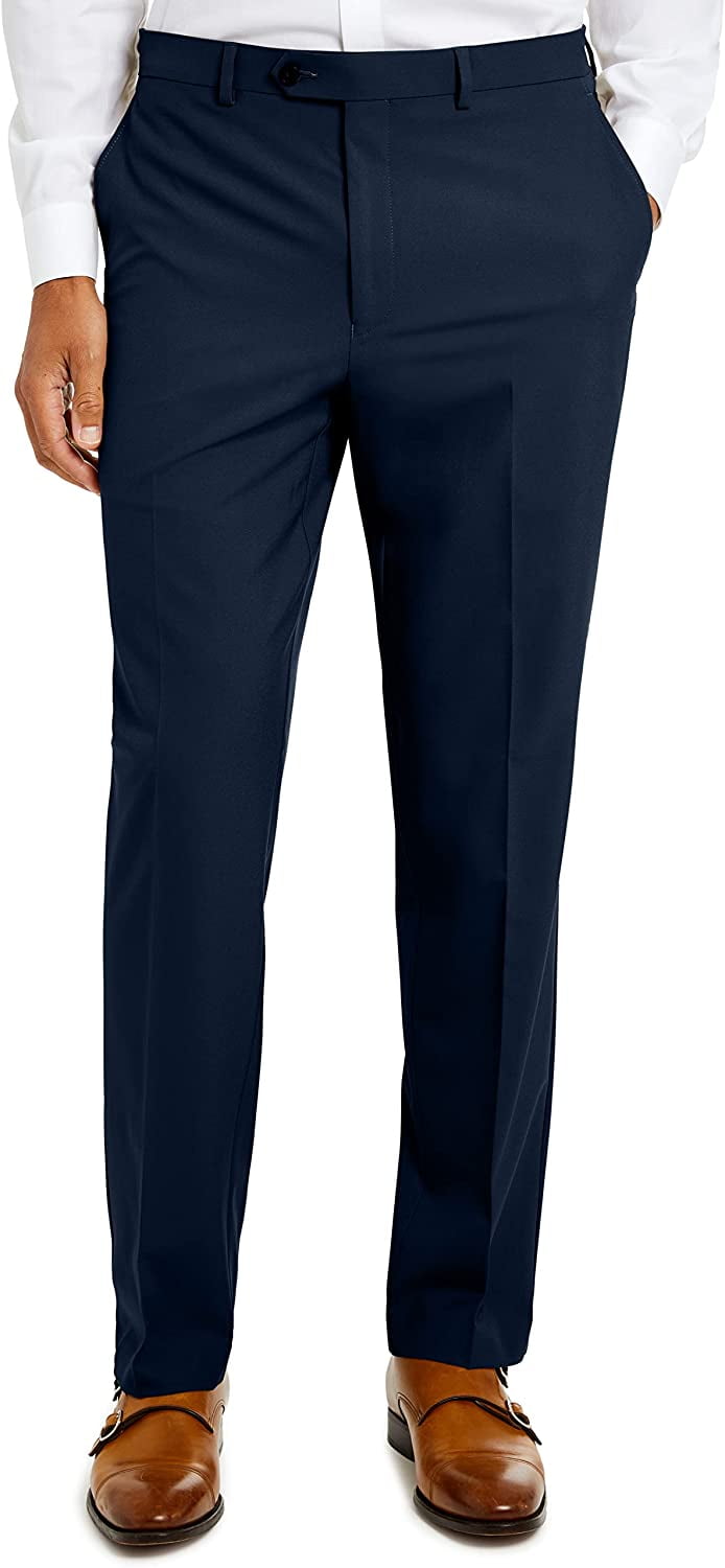 Chaps Flat Front Men's Solid Classic Fit Tailored Suit Separate Pant 