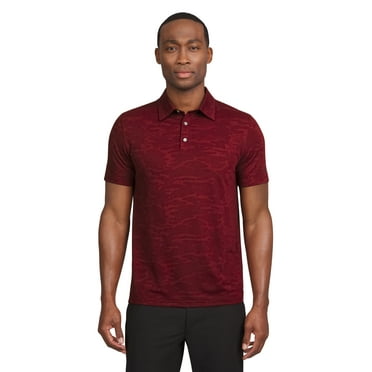 Chaps Golf Men's and Big Men's Classic Fit Short Sleeve Camo Print Polo Shirt