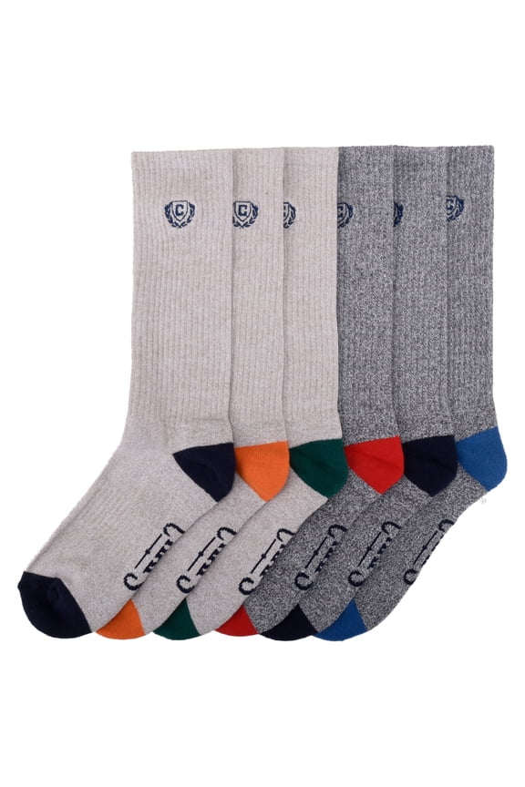Half Cushion Crew 6-Pack Men's, Sock Size 10-13