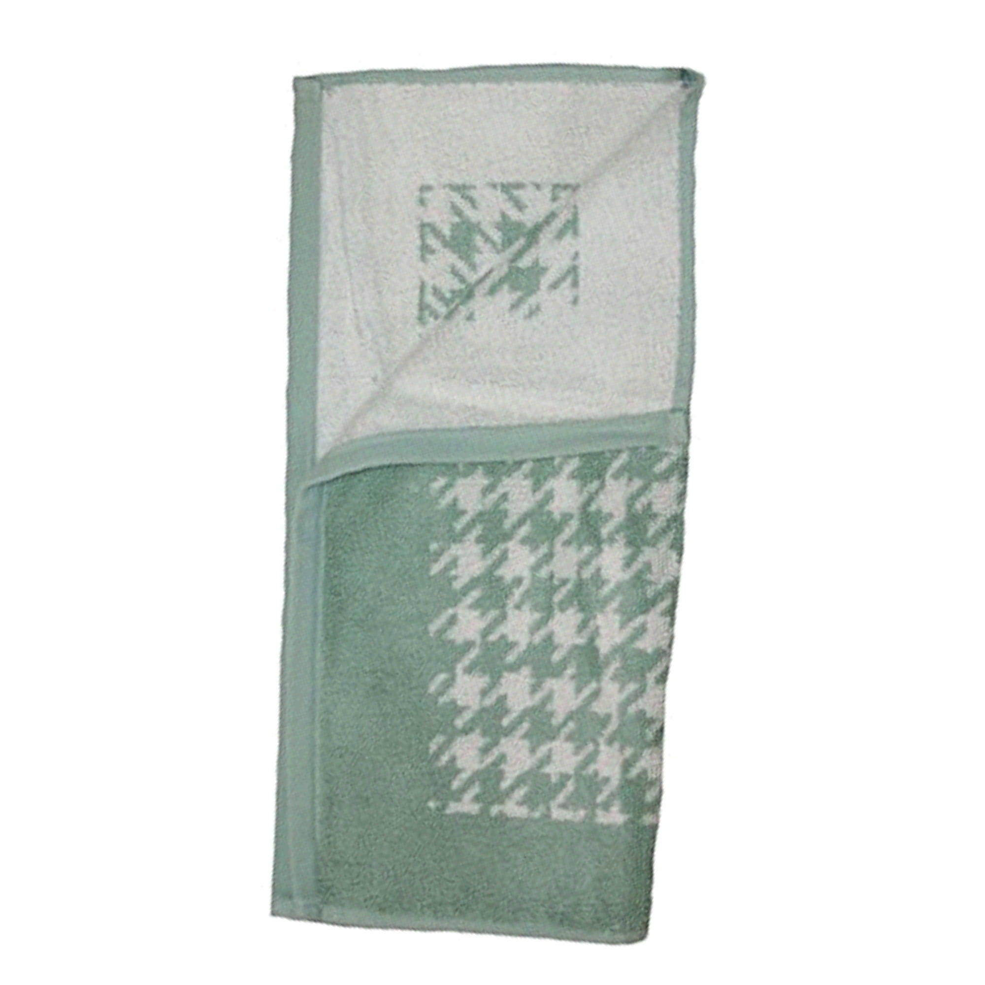 Chaps Houndstooth Cotton Hand Towel 16" x 30" Sage/White