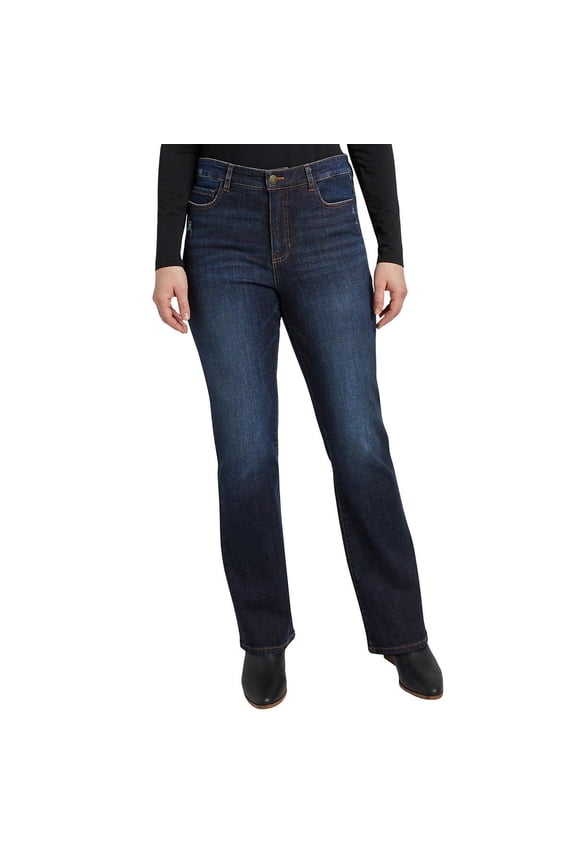 Ladies ' High-Rise Bootcut Jean, Dark Blue 6