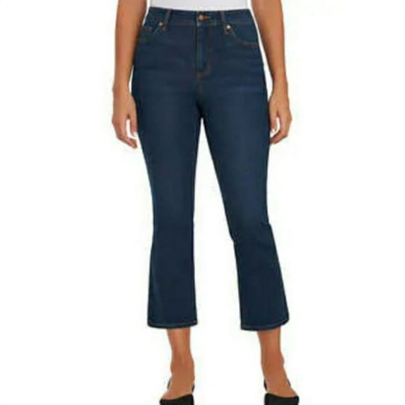 Chaps Ladies' Mid Rise Crop Kick Jeans, Blue 14/32