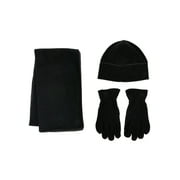 CHAPS Men's 3-Piece Fleece Beanie, Glove and Reversible Scarf Set, One Size