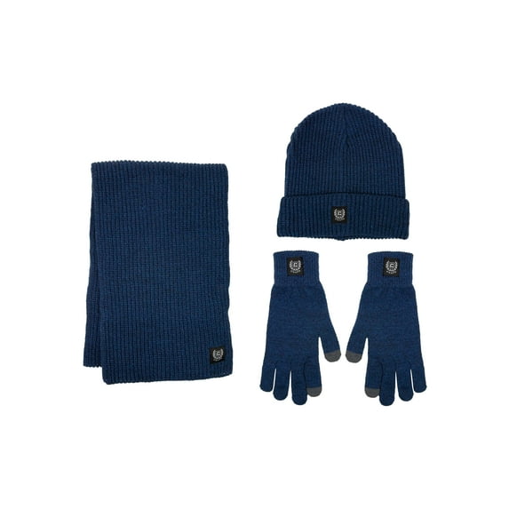 Chaps Men's 3-Piece Marled Scarf, Beanie and Glove Set, One Size