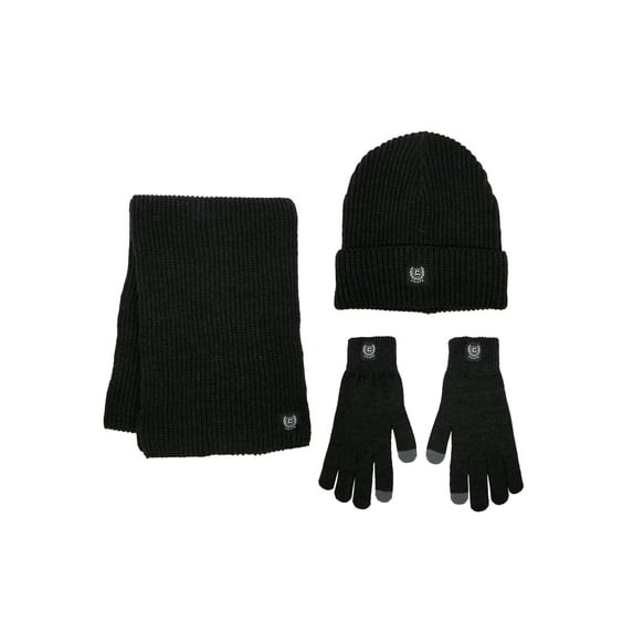 Chaps Men's 3-Piece Marled Scarf, Beanie and Glove Set, One Size