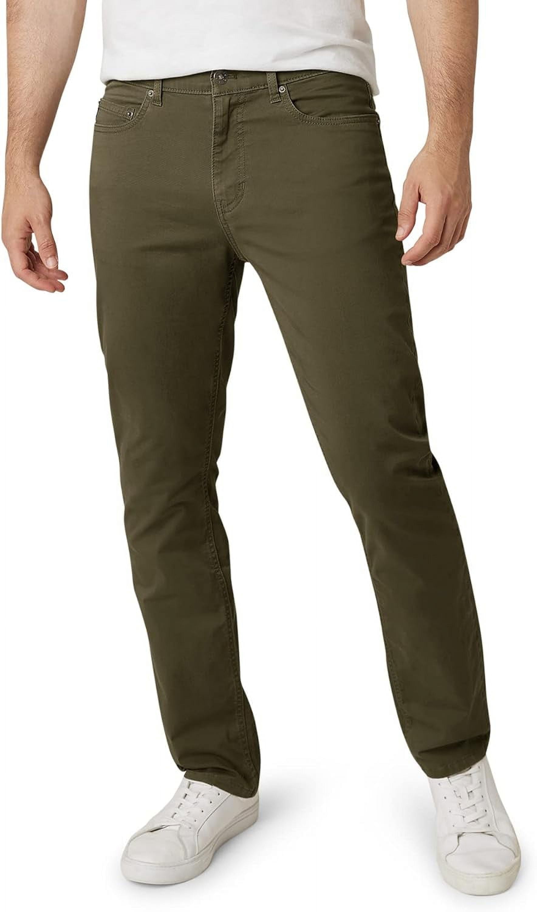 Chaps Men's 5-Pocket Stretch Twill Slim Straight Coastland Wash Chino ...