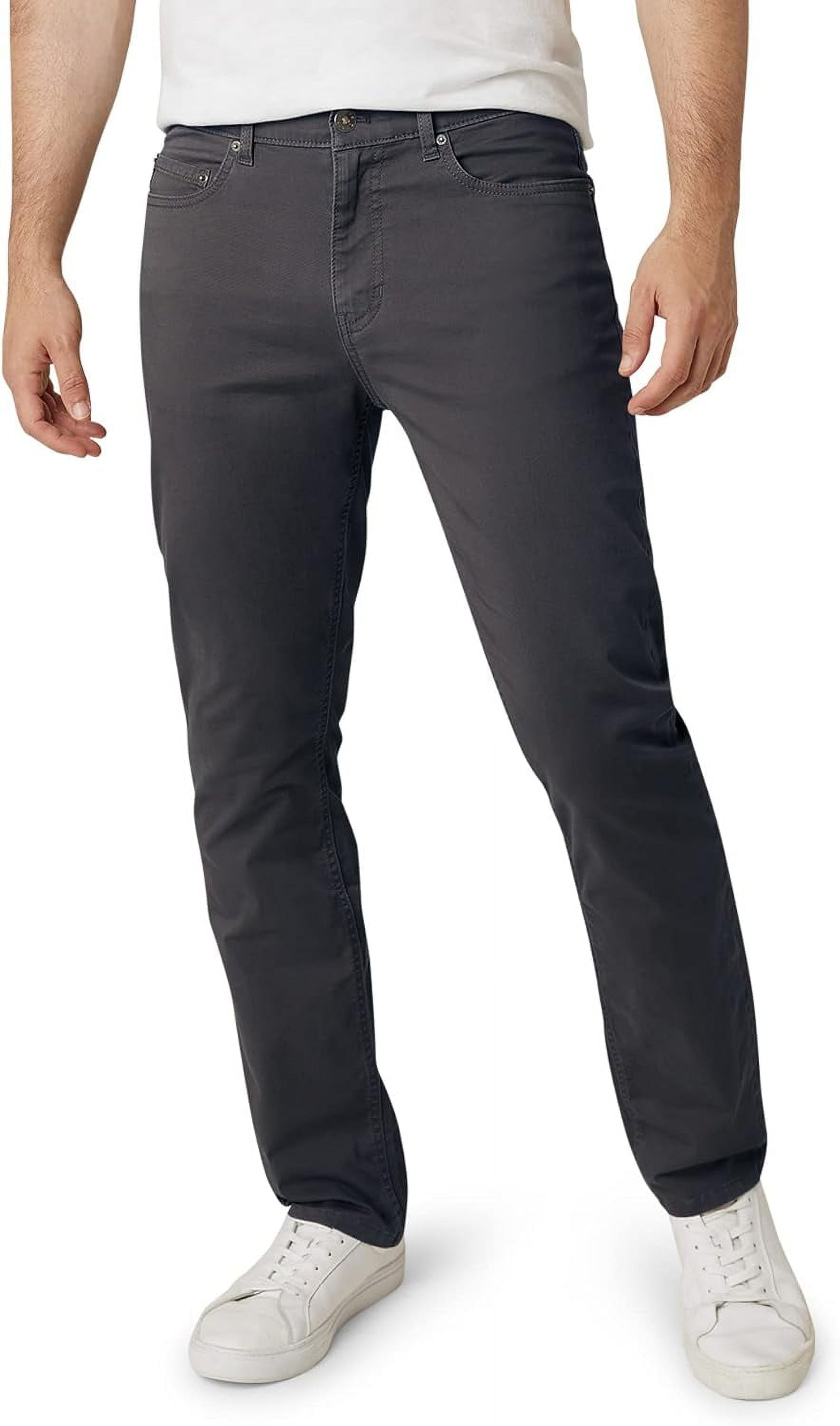 Chaps Men's 5-Pocket Stretch Twill Slim Straight Coastland Wash Chino ...