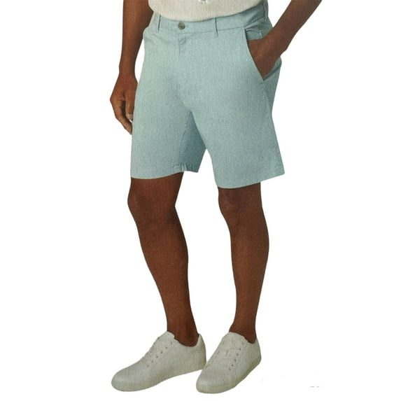 Chaps Men's 9" Inseam Flat Front Shorts (Blue, 36)