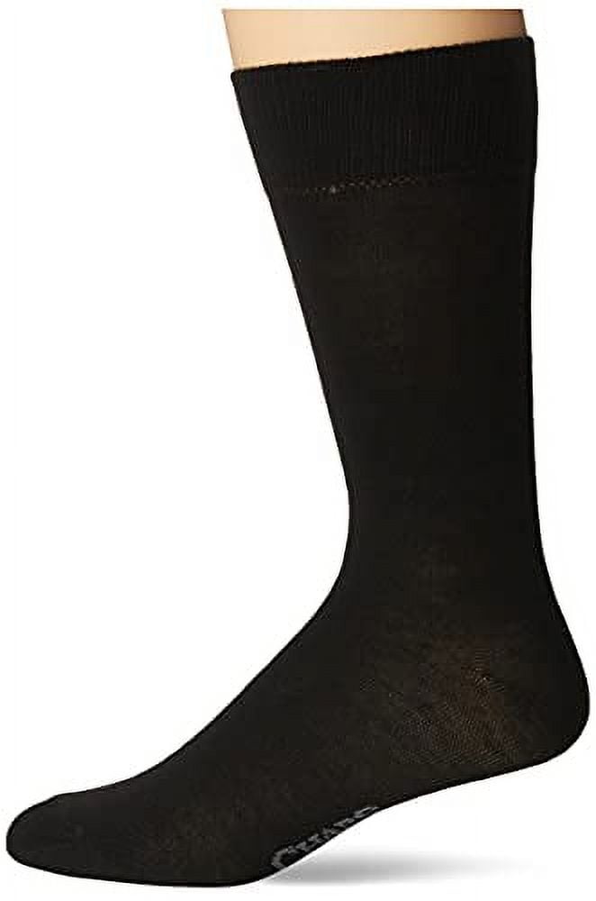 Chaps Men's Assorted Dress Crew Socks (3 Pack), Black Solid No Logo