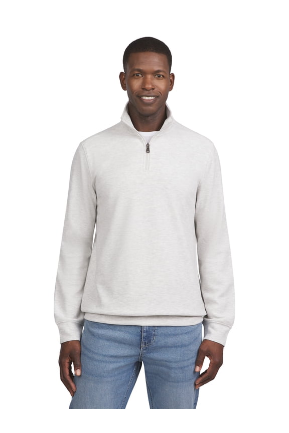 Men's & Big Men's Brushed Twill Quarter Zip, Sizes S-2XL