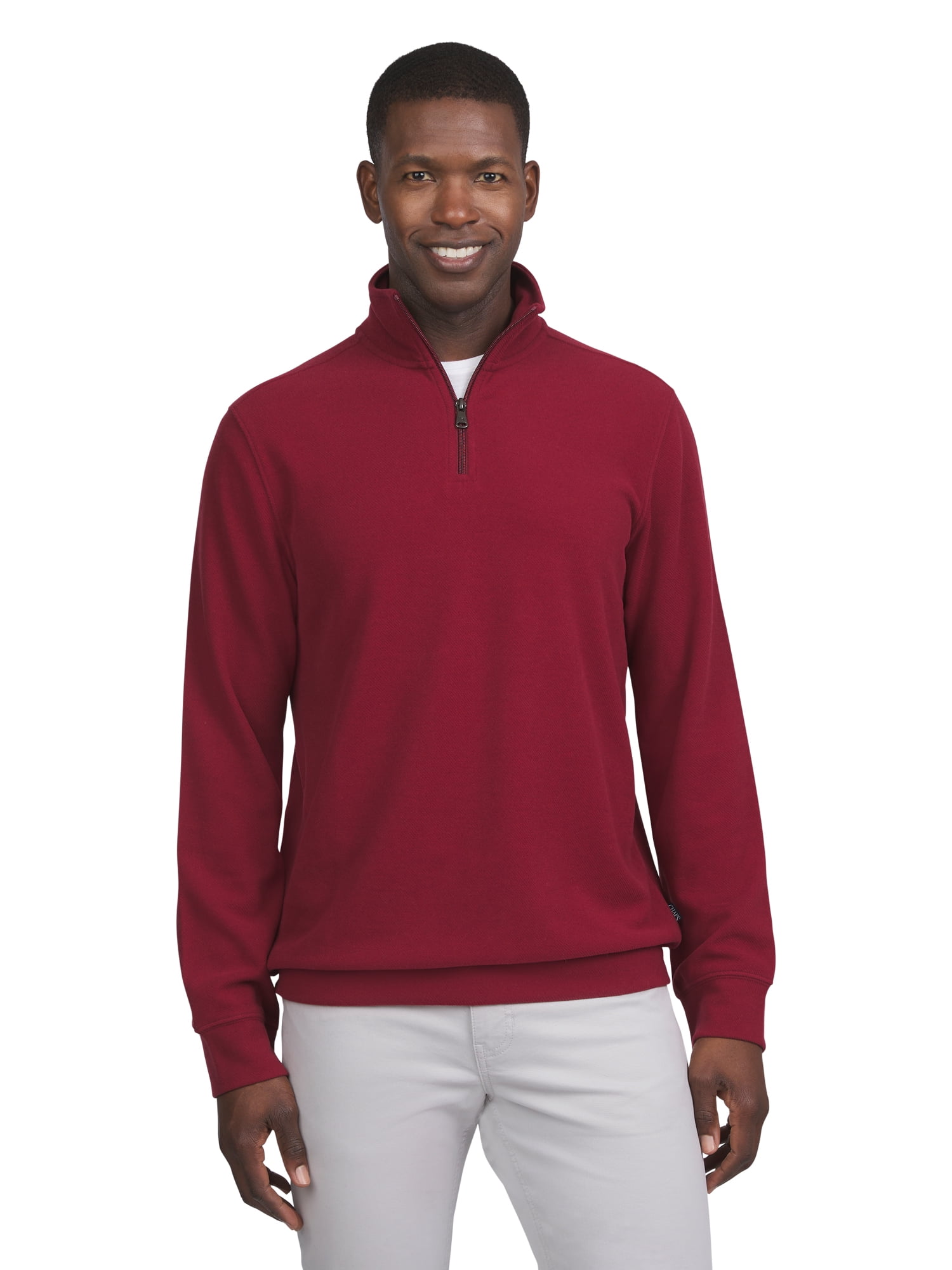 Walmart sales :  Chaps Men's & Big Men's Brushed Twill Quarter Zip, Sizes S-2XL