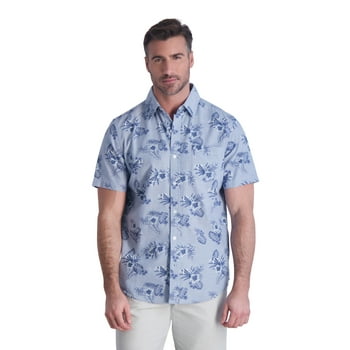 Chaps Men's & Big Men's Chambray Button Down Shirt with Short Sleeves, Sizes S-2XL
