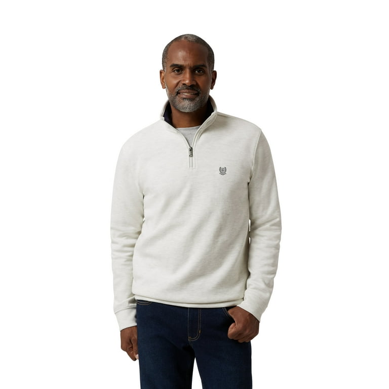 Chaps Men s Big Men s Cotton Interlock Quarter Zip Mock Neck Walmart
