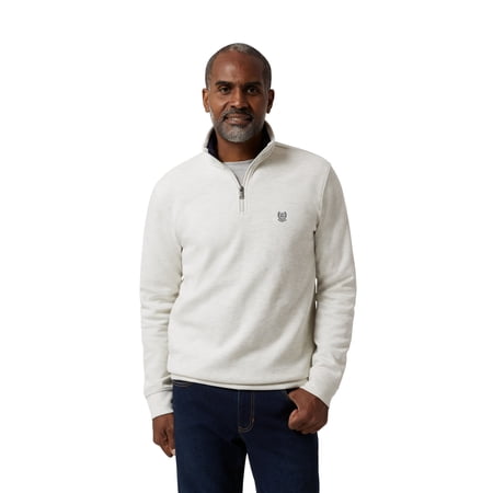 Chaps Men's & Big Men's Cotton Interlock Quarter Zip Mock Neck