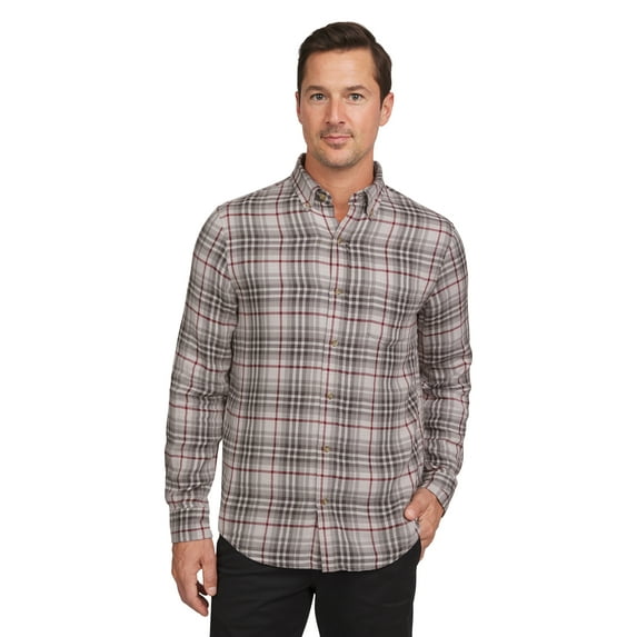 Chaps Men's & Big Men's Double Faced Long Sleeve Button Down Holiday Plaid Shirt