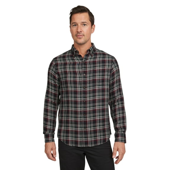 Chaps Men's & Big Men's Double Faced Long Sleeve Button Down Holiday Plaid Shirt