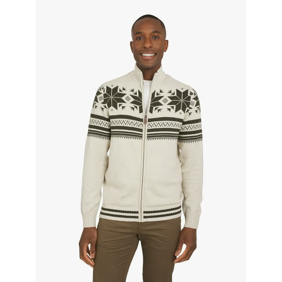 Chaps Men's & Big Men's Fairisle Full Zip Sweater, Sizes S-3XL
