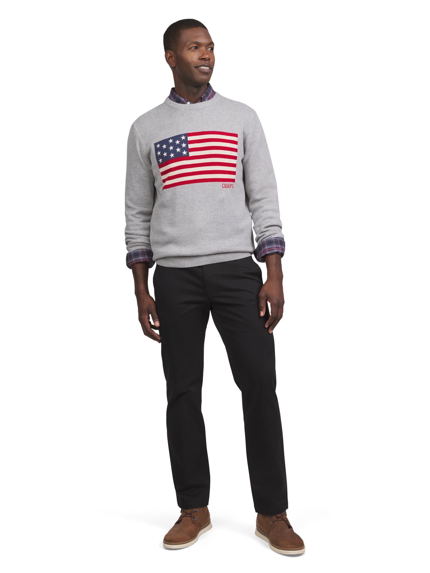 Chaps Men's & Big Men's Flag Cotton Crewneck Sweater, Sizes S-2XL