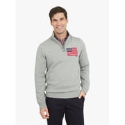 Men's & Big Men's Flag Quarter Zip Sweater, Sizes S-3XL
