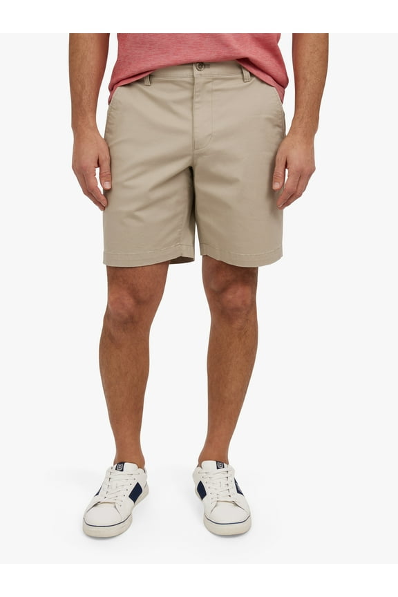 Men's & Big Men's Flat Front Flex Oxford Shorts, Sizes 30-42, 8" Inseam