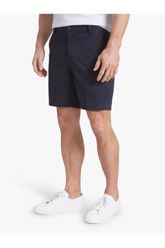 Men's & Big Men's Flat Front Shorts, Sizes 30-42, 8" Inseam
